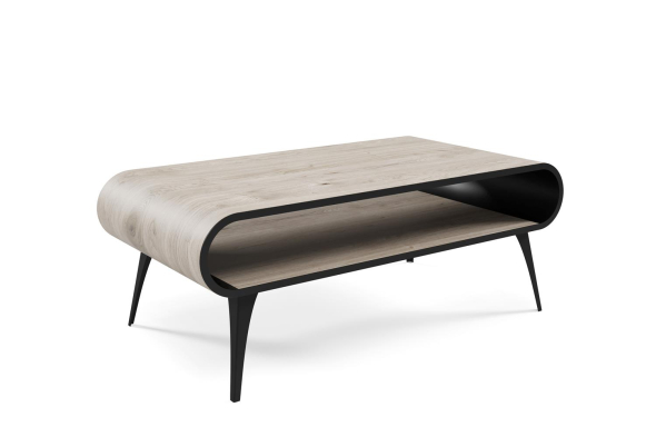 ARISTO – elegancki stolik kawowy z blatem z obłogu dębowego